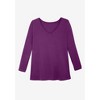 Woman Within Women's Plus Size Perfect Long-Sleeve V-Neck Tee - 3 of 4