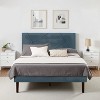 Gulches TWIN Size Platform Bed Frame - Upholstered Headboard, Solid Wood Frame & 12 Wood Slats, Center Support Leg for Bedroom - 2 of 4