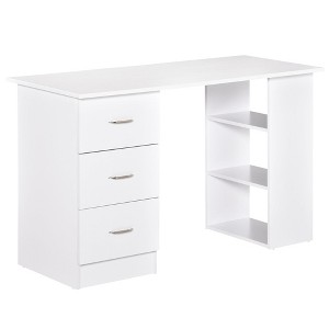 Aghana Digitals 47" White Home Office Workstation with 3 Drawers & 3 Shelves - Modern Space-Saving - 1 of 4