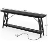 Aheaplus 70.9'' Console Table with Charging Station, Industrial Metal Frame Sofa Table with Storage Shelf - 3 of 4
