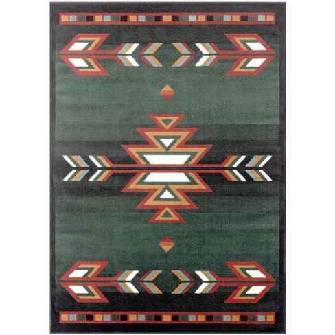 Premium Sagrada Southwestern Geometric Area Rug Green/red, 7'8