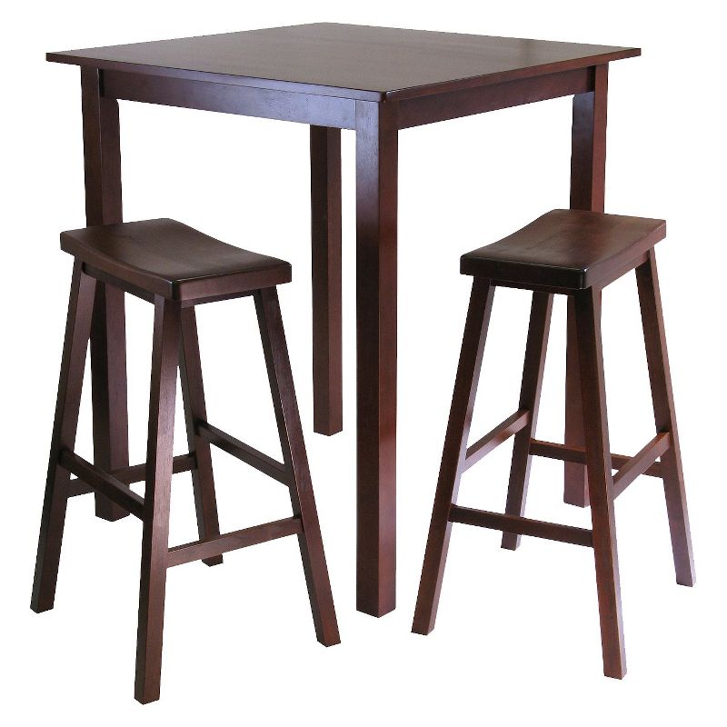 3pc Parkland Counter Height Dining Set with 2 Stools Wood/Antique Walnut - Winsome, 1 of 7