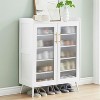 5-Tier Entryway Shoe Organizer Rack with Adjustable Shelves,Shoe Cabinet with Glass Doors & Large Storage, Shoes Organizer for Living Room - 4 of 4