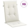 vidaXL Highback Chair Cushions 6 pcs Melange Cream 47.2"x19.7"x1.6" Fabric - 2 of 4