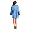 Women's Tassel Embroidered Denim Dress - Velzera - 3 of 4