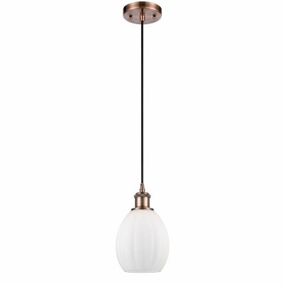 Eaton - 1 Light Cord Hung Mini Pendant In Industrial Style-9.5 Inches Tall and 6 Inches Wide