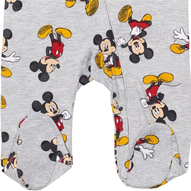 Disney Mickey Mouse Footed Baby 2 Pack Zip Up Sleep N' Play Coveralls Newborn to Infant, 5 of 9