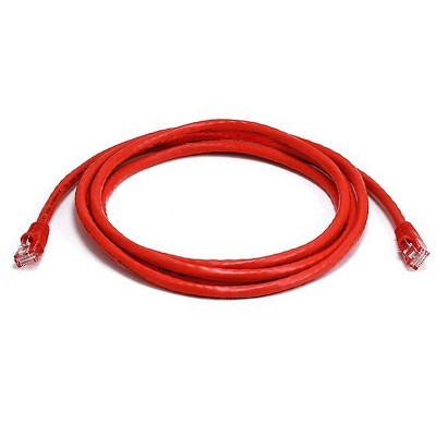 Monoprice Cat6 Ethernet Patch Cable - 7 Feet - Red | Network Internet Cord - RJ45, Stranded, 550Mhz, UTP, Pure Bare Copper Wire, 24AWG