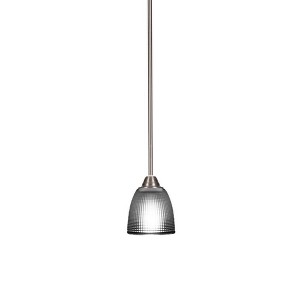 Toltec Lighting Paramount 1 - Light Pendant in  Brushed Nickel with 5" Clear Ribbed Shade - 1 of 1