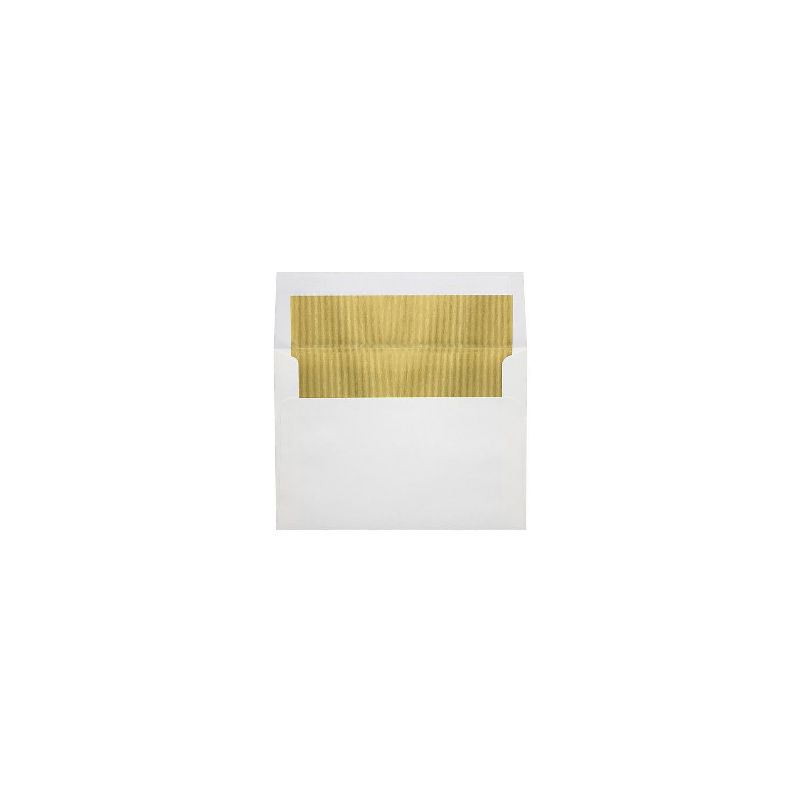 LUX 6 1/2x6 1/2 Foil Lined Square Env 2 11/16x3 11/16 WE w/Gold Lining FLWH8535-04-50, 1 of 2