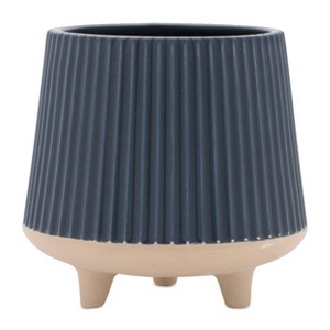Ceramic Ribbed Footed Planter (Set of 2) - 1 of 1