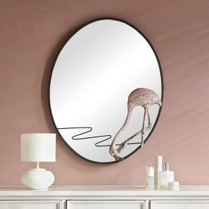 SPI Home Flamingo Wall Mirror – 26" Cast Iron Frame with Sculptural Flamingo Design, Rustic Pink Bronze Coastal Wall Decor - 1 of 3