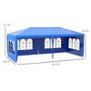 Racxily 10' x 20' Large Party Tent, Events Shelter Canopy Gazebo with 4 Removable Side Walls, Shade Shelter for Weddings, for Event, Backyard - 3 of 4