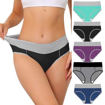 Agnes Orinda Women's Laser Cut Mesh Soft High Rise Brief Solid Stretchy  Underwear Mid-Blue Medium