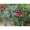Pre-Lit Battery Operated 32-Inch Artificial Wreath with Dual Color LED Lights and Greenery - 2 of 2