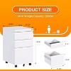 SUXXAN Metal Rolling File Cabinet with 3 Drawers, Under Desk Mobile Filing Storage Cabinet with Lock,Required Assembly - 3 of 4
