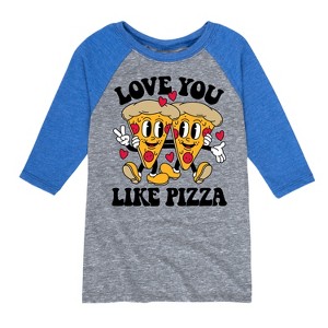 Boys' - Instant Message - Valentine's Day Love You Like Pizza Raglan Graphic T-Shirt - 1 of 3