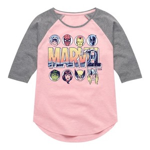 Girls' - Marvel - Summer Wave Shirt Tail Raglan Graphic T-shirt - 1 of 4