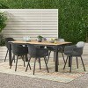 Christopher Knight Home Palmilla Outdoor Resin and Acacia Wood 7 Piece Dining Set, Black and Teak - 2 of 4