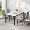 Hooseng 5-Piece Faux Marble Tabletop Dining Table Set, Kitchen Dining Room Table Sets for 4 with 4 PU Leather Chairs, - 4 of 4