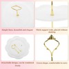 Unique Bargains 2 Tier Dessert Cupcake Stand Round Cup Cake Holder Tower White Gold Tone - 3 of 4