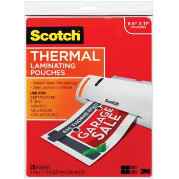Scotch Thermal Laminating Pouch, 8-9/10 x 11-2/5 Inches, 3 mil Thick, Pack of 20