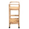 bali & pari Hadia Rattan Wine Cart Natural Brown/Black: 30 Day Limited Warranty, No Assembly, 35"H x 37.3"W - 4 of 4