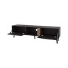 Chic Crate - 60" Modern Media Console w/ 2 Door Cabinets & Open Shelf - TV Stand with Solid Oak Finish - Smoked Walnut - 4 of 4