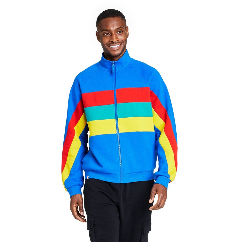 Men's Color Block Stripe Zip-Up Track Jacket - LEGO Collection x Target Blue M