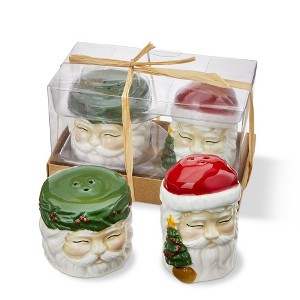 Tag Vintage Santa Salt and Pepper Shakers Ceramic Hand Wash 3" H x 1.75" L x 1.75" W Perfect Holiday Decor - 1 of 1