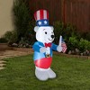 Gemmy Airblown Inflatable Patriotic Polar Bear, 6 ft Tall, Blue - 2 of 2