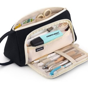 Fmeida Large Capacity Pencil Case Pouch School Supplies, Aesthetic Stationery Pen Case Bag for Girls Women-Khaki - 1 of 4