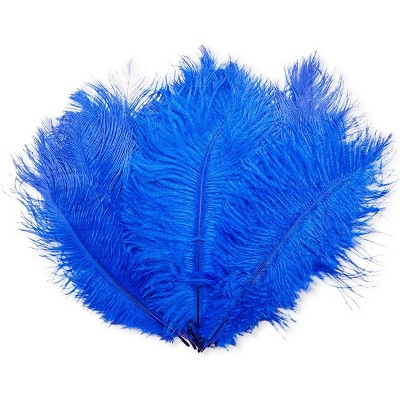 Bright Creations 14 Pack Blue Ostrich Feather Plumes 10 12 Inches for Crafts, Home, Wedding & Party Decorations