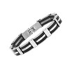 Steeltime Men's stainless steel and black rubber bracelet - 2 of 4