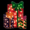 Northlight 17" Green and Red Double-Sided Lighted Holographic Shimmering Christmas Presents Window Silhouette - 2 of 4