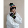 Shiraleah Vargas Multicolored Stripe Knit Beanie with Pom - 3 of 4