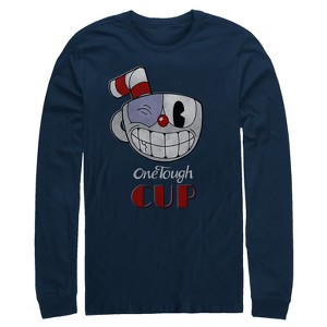 Men's Cuphead Tough Cup Grin Long Sleeve Shirt - 1 of 3