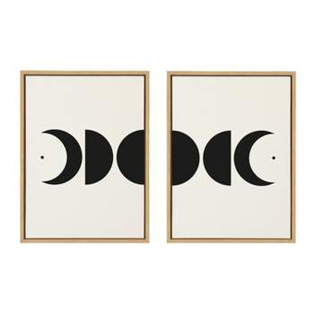 (Set of 2) 18 x 24 Sylvie Modern Geometric Moon Phases by The Creative Bunch Studio Framed Canvas Set - Kate & Laurel All Things Decor