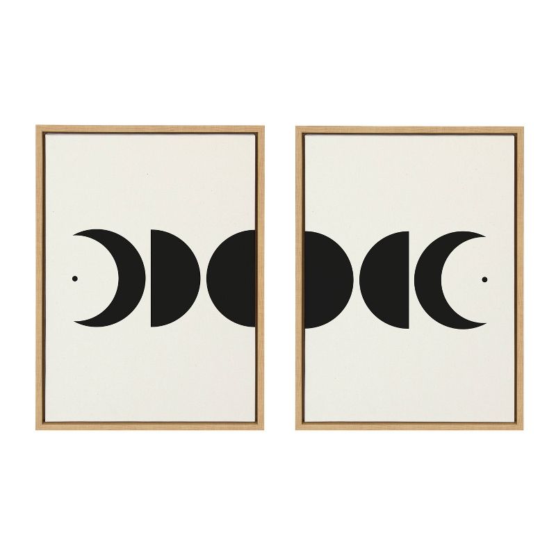 (Set of 2) 18 x 24 Sylvie Modern Geometric Moon Phases by The Creative Bunch Studio Framed Canvas Set - Kate &#38; Laurel All Things Decor, 1 of 8