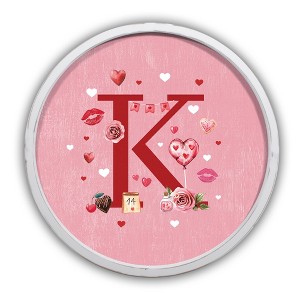 Creative Products Valentine Things Monogram Round White Framed Print - 1 of 4