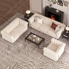 6 Seater Velvet Couches for Living Room Sets, Chesterfield Sofa Loveseat and Armchair 3 Pieces -Morden Fort - 2 of 4