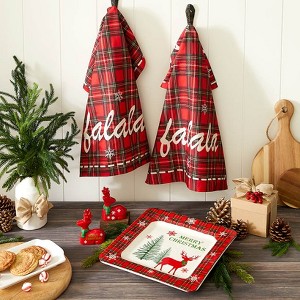 The Lakeside Collection Christmas Deer Housewares Collection - Set of 2 Kitchen Towels - 1 of 3