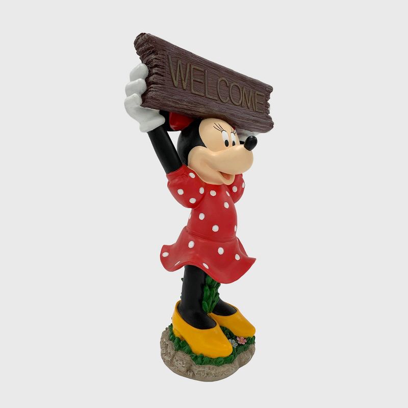 Disney 22&#34; Minnie Mouse Solar Resin/Stone Statue With A Welcome Sign, 3 of 6