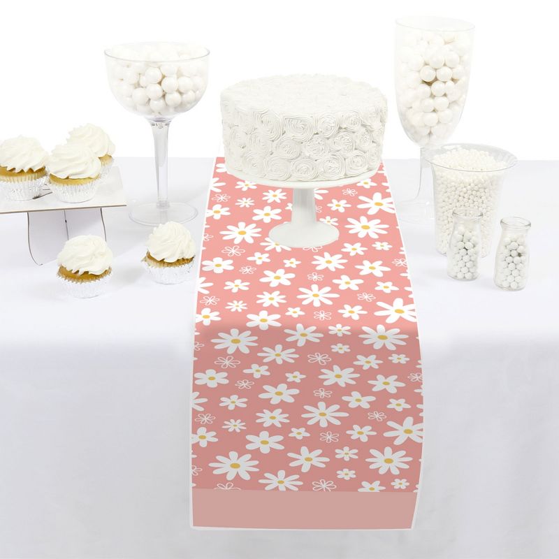 Big Dot of Happiness Pink Daisy Flowers - Petite Floral Party Paper Table Runner - 12 x 60 inches, 3 of 6