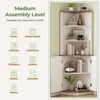 Tall Corner Storage Cabinet with Adjustable Shelves, Freestanding 5-Tier Hutch, Rustic White - 4 of 4