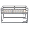 CAVINAS Twin Over Twin Pine Wood Floor Bunk Bed with Slide/Ladder & Guardrails,House Bed Frame for Kids Room,Bedroom - 3 of 4