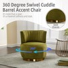 360° Swivel Accent Chair Barrel Chair Velvet Upholstered Armchair Round Cuddle Reading Chair Vanity Chair - ModernLuxe - 4 of 4