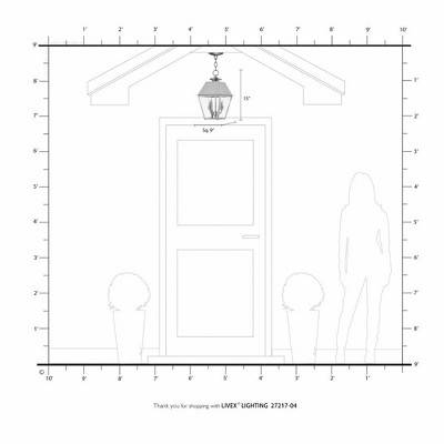 Mansfield Black and Clear Glass 2-Light Outdoor Pendant