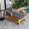 KTMBDW 3-Piece Patio Furniture Set, Chair with Adjustable Backrest and Removable Cushions, Ottoman & Table, Outdoor Garden Furniture Sets - 4 of 4