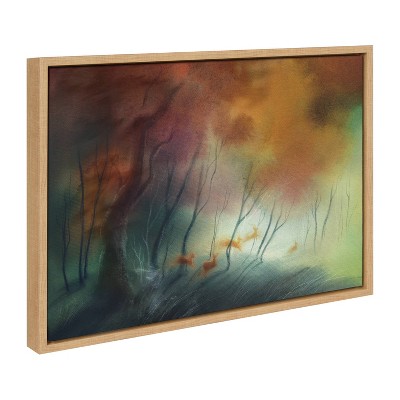 Kate & Laurel All Things Decor 18"x24" Sylvie Waltz of The Stags Framed Canvas by Faryn Hughes Natural